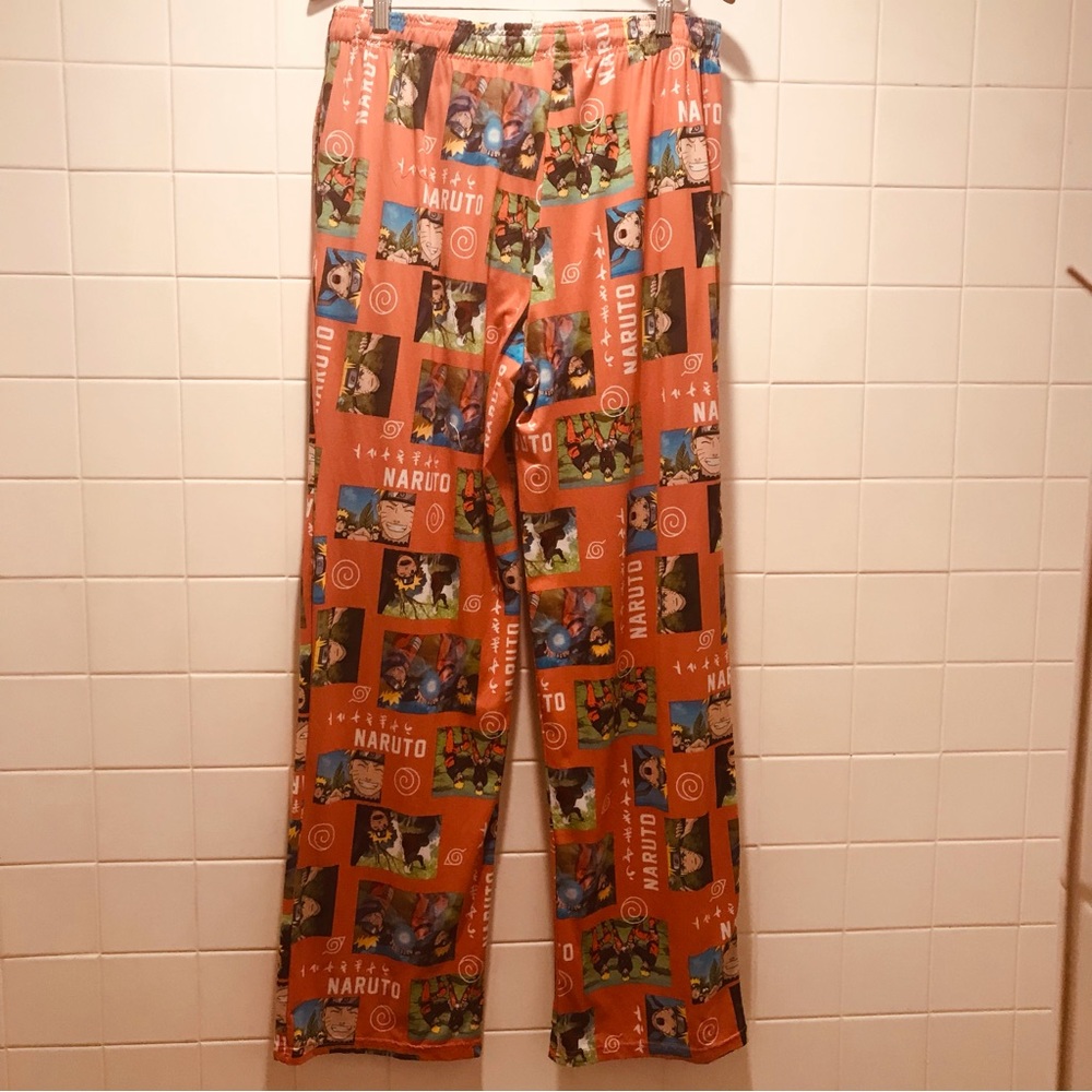 Hot Topic “Naruto” XL Pajama Pant Orange With Anime Characters Pull On W/Elastic